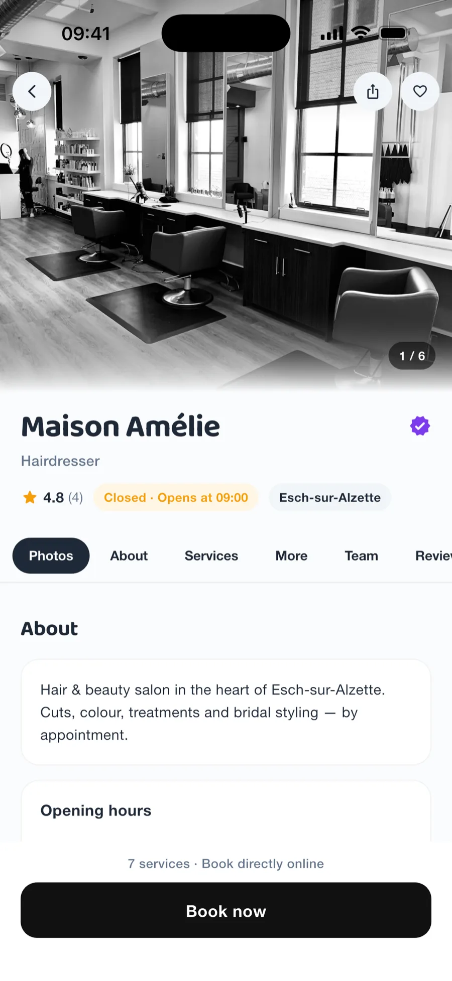 Profil du salon & abonnements