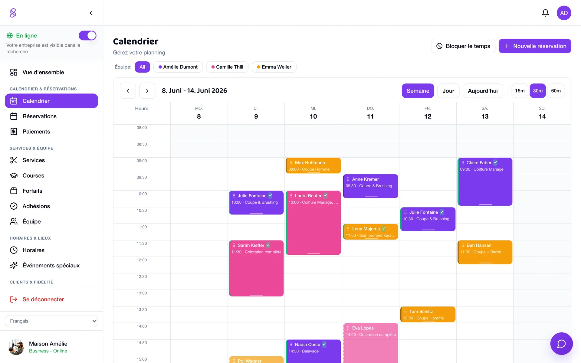 Salonify dashboard